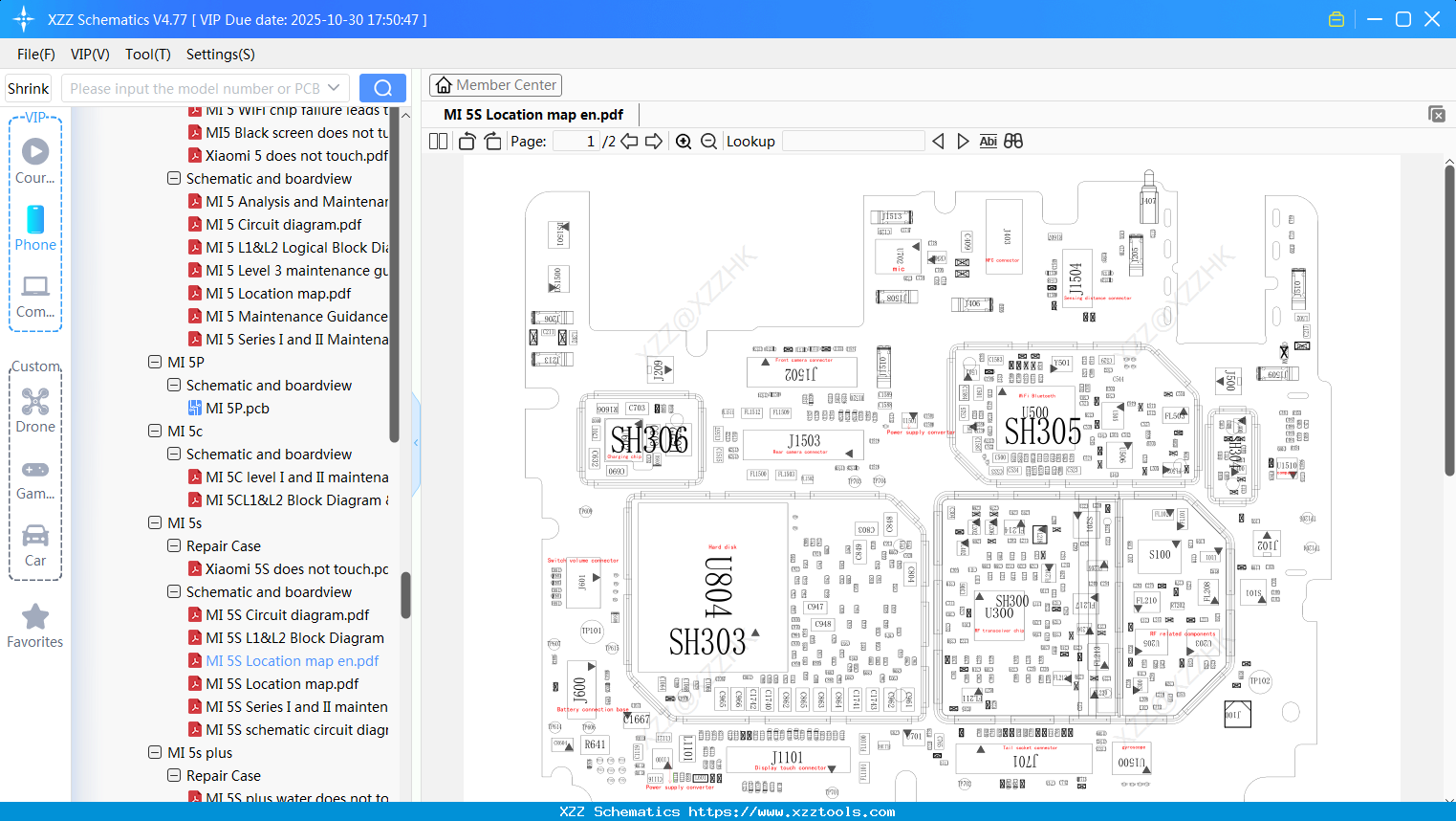 Xiaomi MI 5S Location Map En